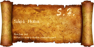 Sápi Huba névjegykártya